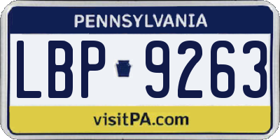 PA license plate LBP9263