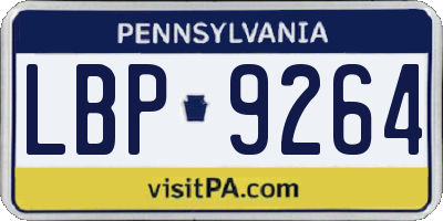 PA license plate LBP9264