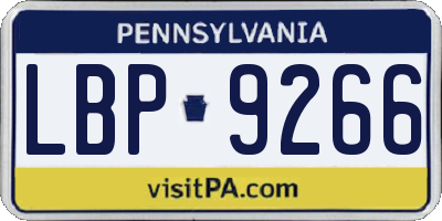 PA license plate LBP9266