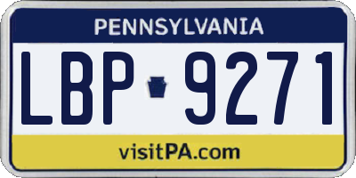 PA license plate LBP9271