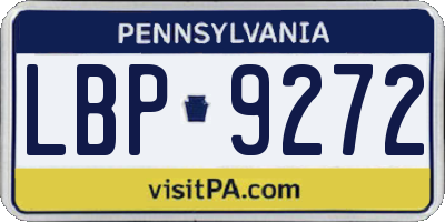 PA license plate LBP9272