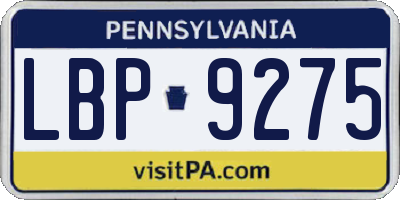 PA license plate LBP9275
