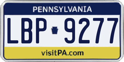 PA license plate LBP9277