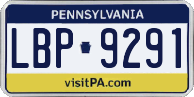 PA license plate LBP9291