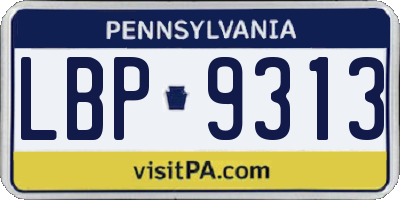 PA license plate LBP9313