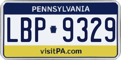 PA license plate LBP9329