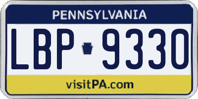 PA license plate LBP9330