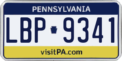 PA license plate LBP9341