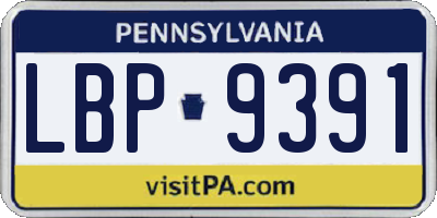 PA license plate LBP9391