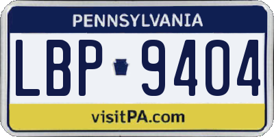 PA license plate LBP9404