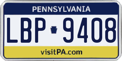 PA license plate LBP9408