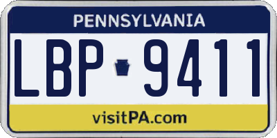 PA license plate LBP9411