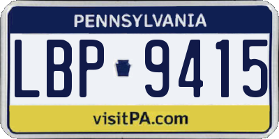 PA license plate LBP9415