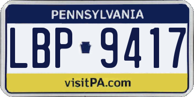 PA license plate LBP9417