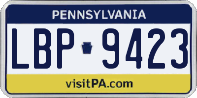 PA license plate LBP9423