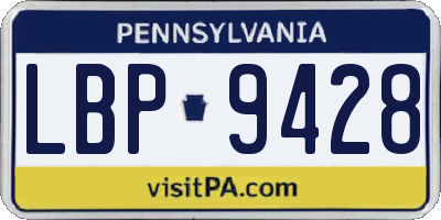 PA license plate LBP9428