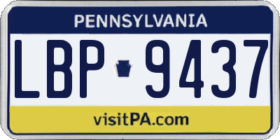 PA license plate LBP9437