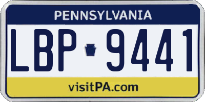 PA license plate LBP9441