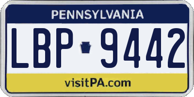 PA license plate LBP9442