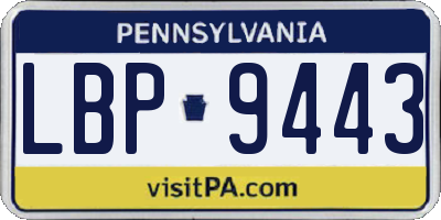 PA license plate LBP9443