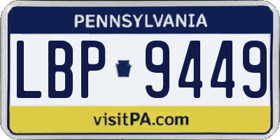 PA license plate LBP9449