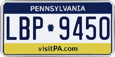 PA license plate LBP9450