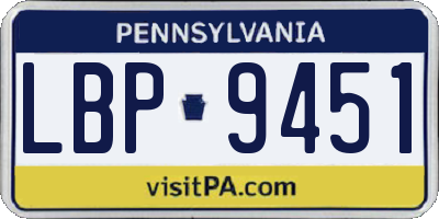 PA license plate LBP9451