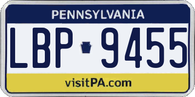 PA license plate LBP9455