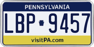 PA license plate LBP9457