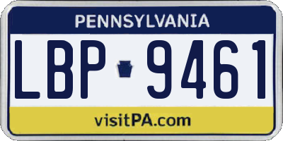 PA license plate LBP9461