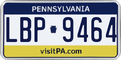 PA license plate LBP9464