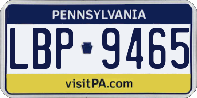 PA license plate LBP9465