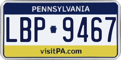 PA license plate LBP9467