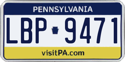 PA license plate LBP9471
