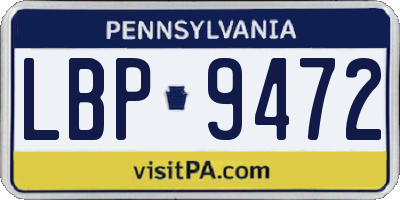 PA license plate LBP9472