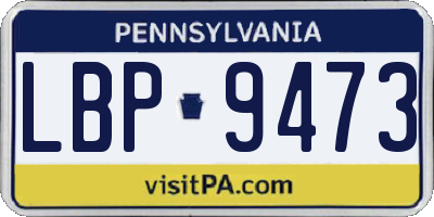 PA license plate LBP9473