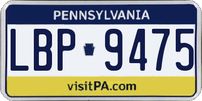 PA license plate LBP9475