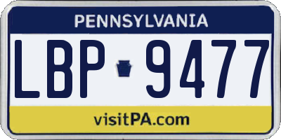 PA license plate LBP9477