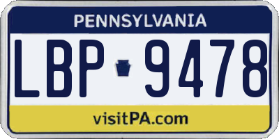 PA license plate LBP9478