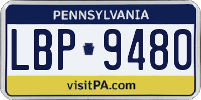 PA license plate LBP9480