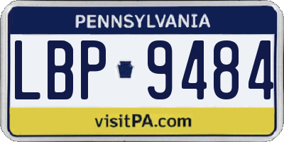 PA license plate LBP9484
