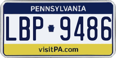 PA license plate LBP9486