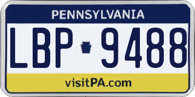 PA license plate LBP9488