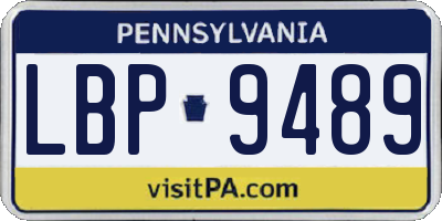 PA license plate LBP9489