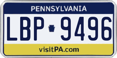PA license plate LBP9496
