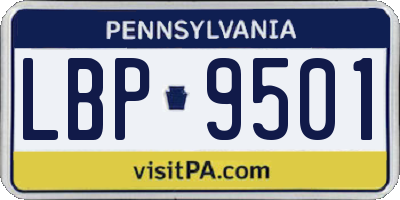 PA license plate LBP9501
