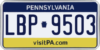 PA license plate LBP9503