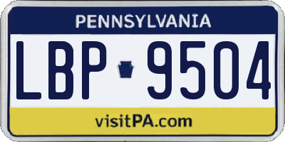 PA license plate LBP9504