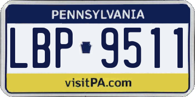 PA license plate LBP9511