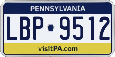 PA license plate LBP9512